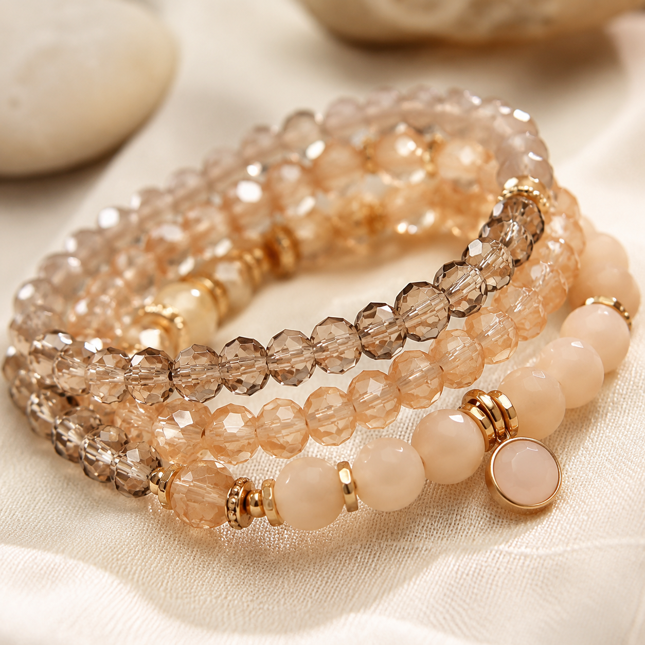 Krenza Beaded Stretch Bracelet Set - Image 2