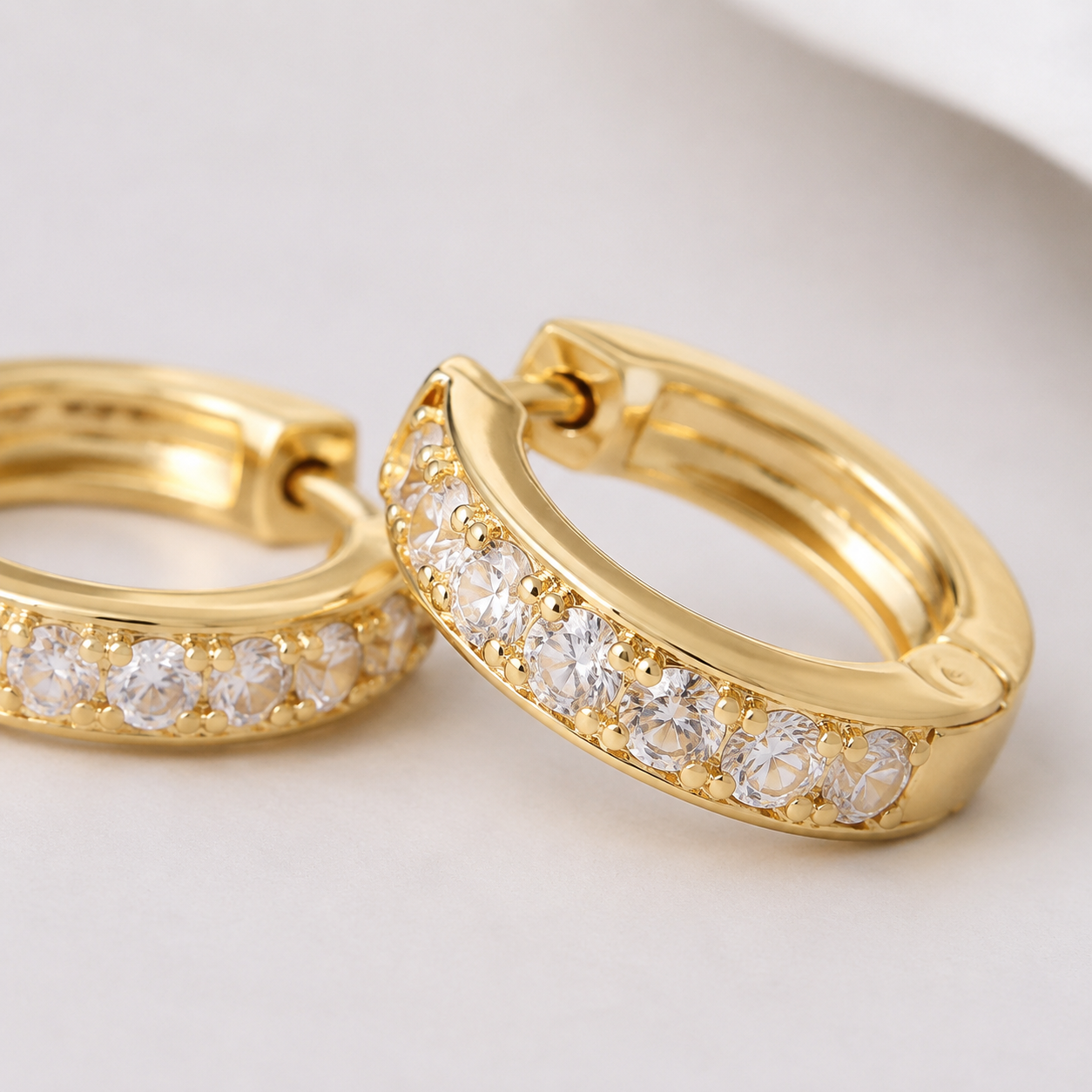 Krenza Pave Mini Hoop Earrings - Image 2