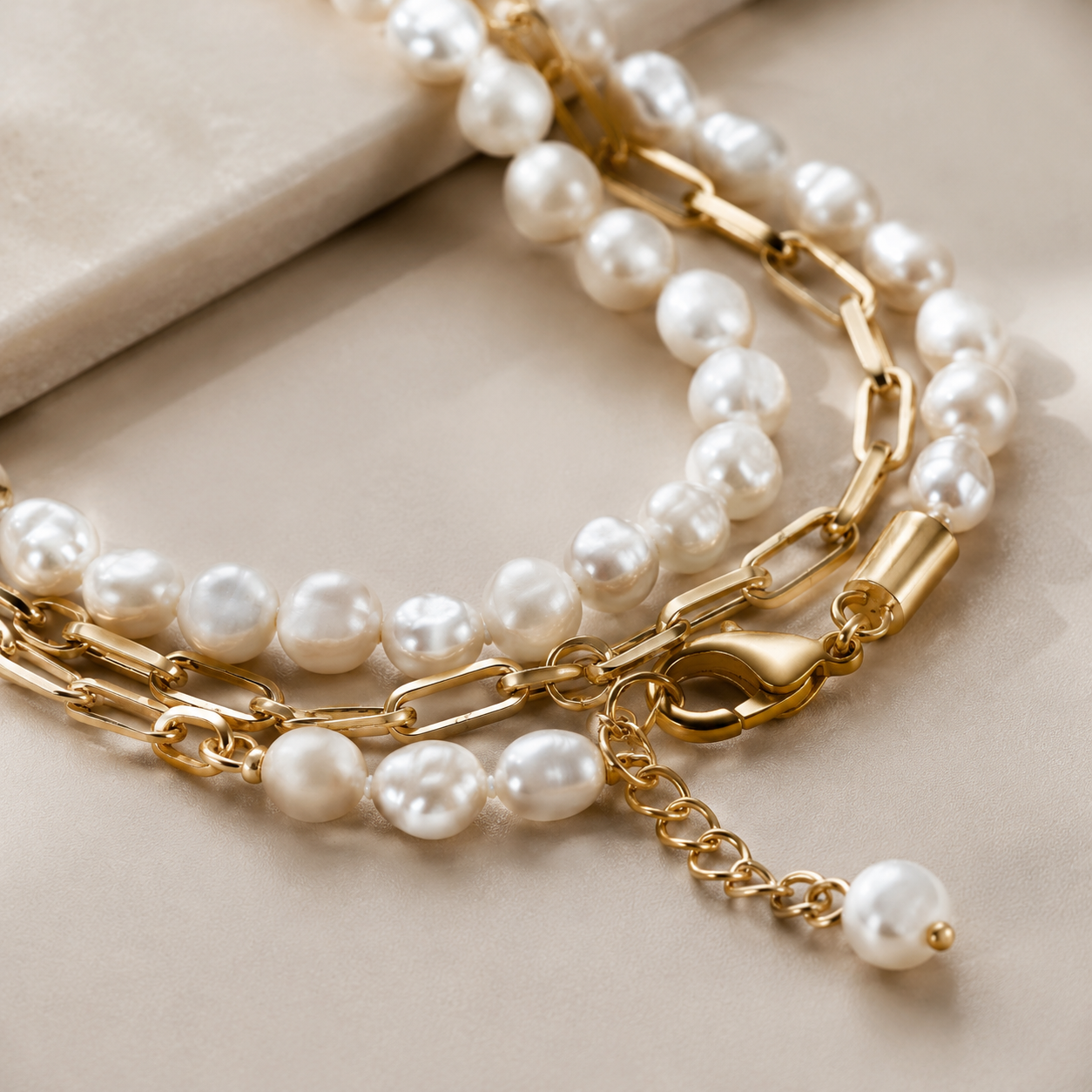 Krenza Layered Pearl Bracelet - Image 2