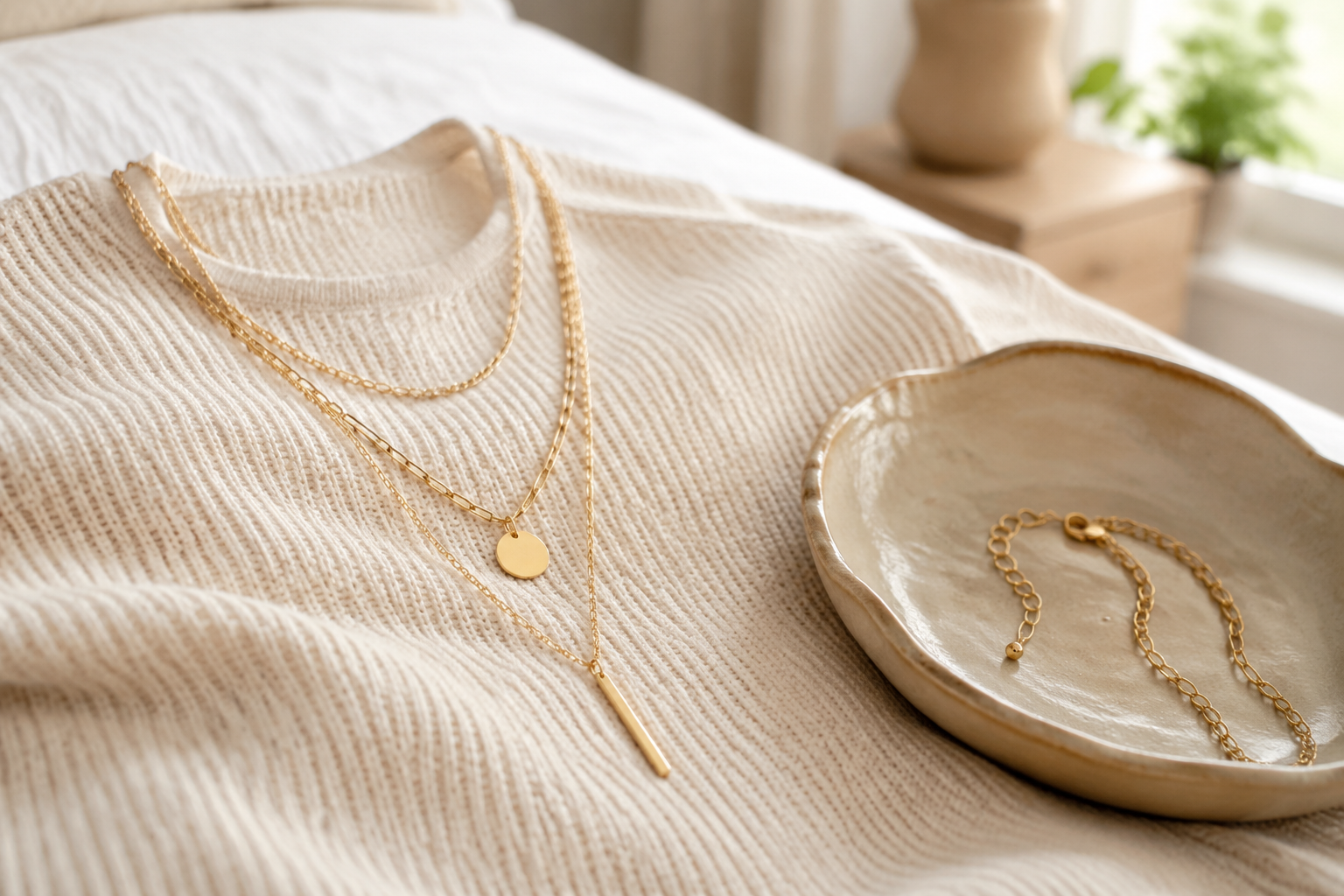 Krenza Layered Pendant Necklace Set - Image 3