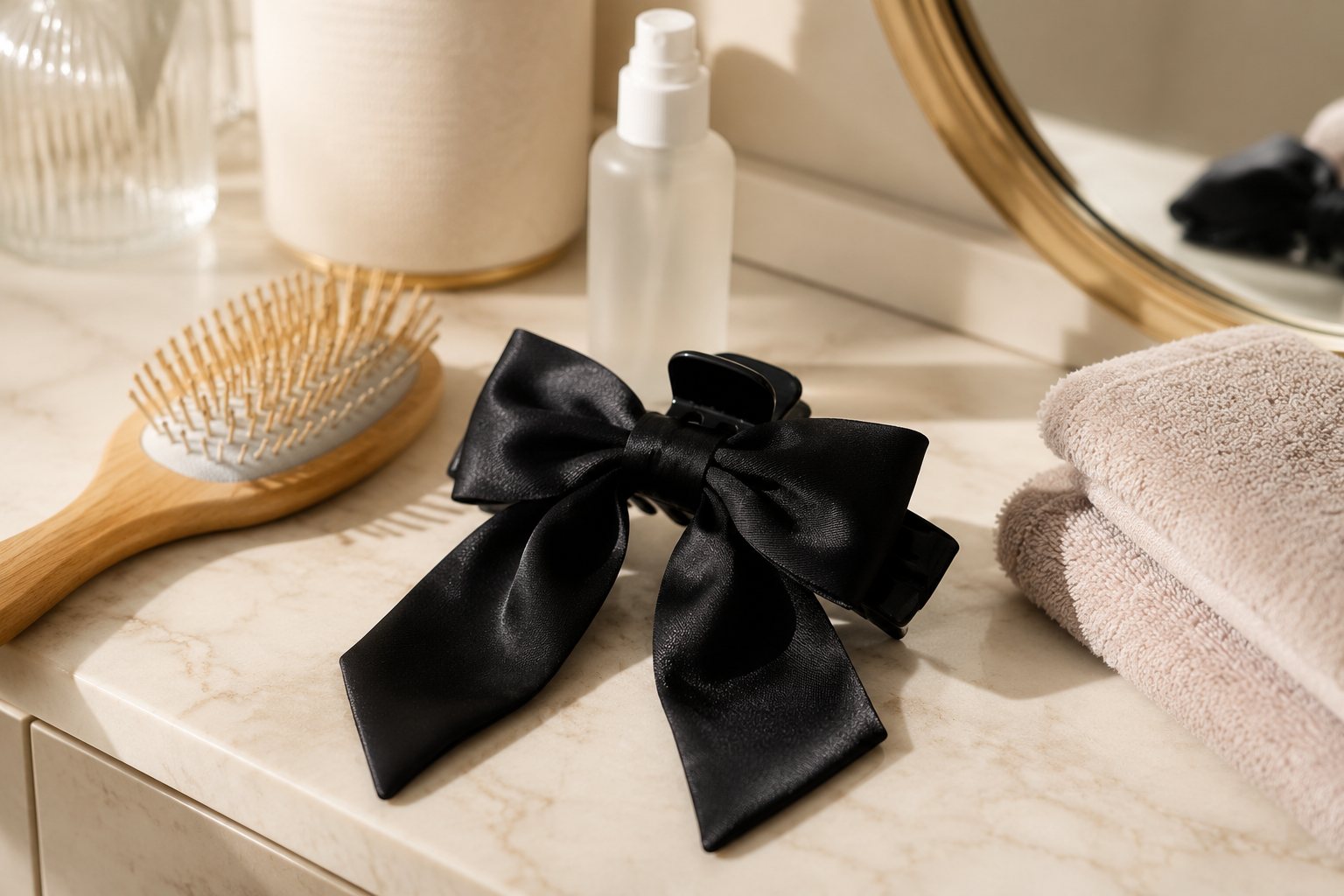 Krenza Satin Bow Hair Clip - Image 3