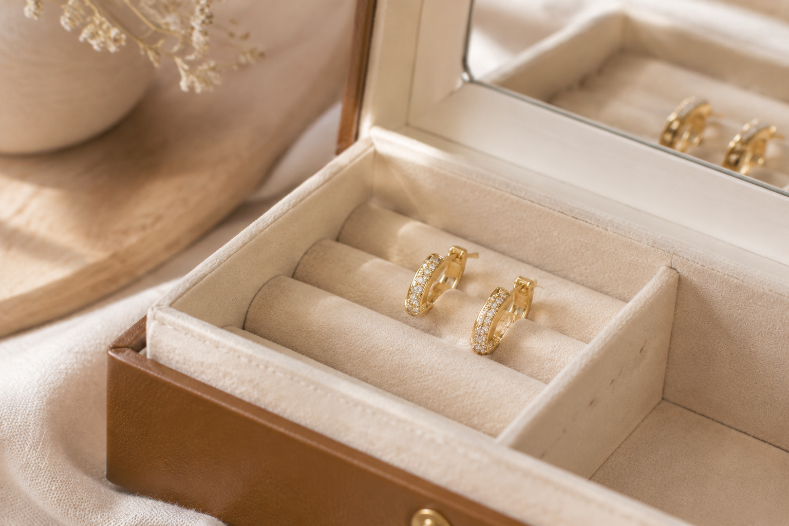 Krenza Pave Mini Hoop Earrings - Image 3