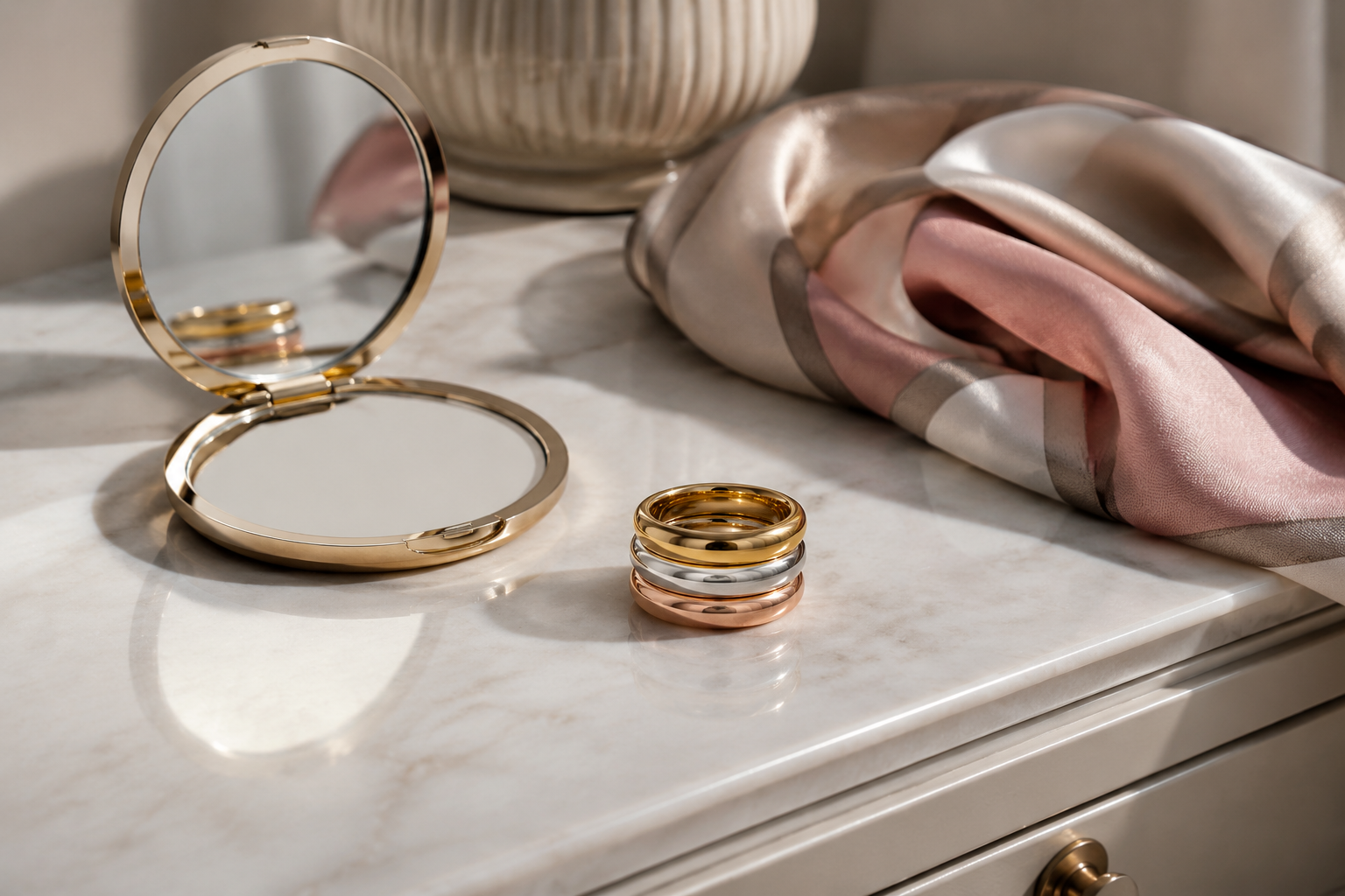 Krenza Stackable Dome Ring Trio - Image 3