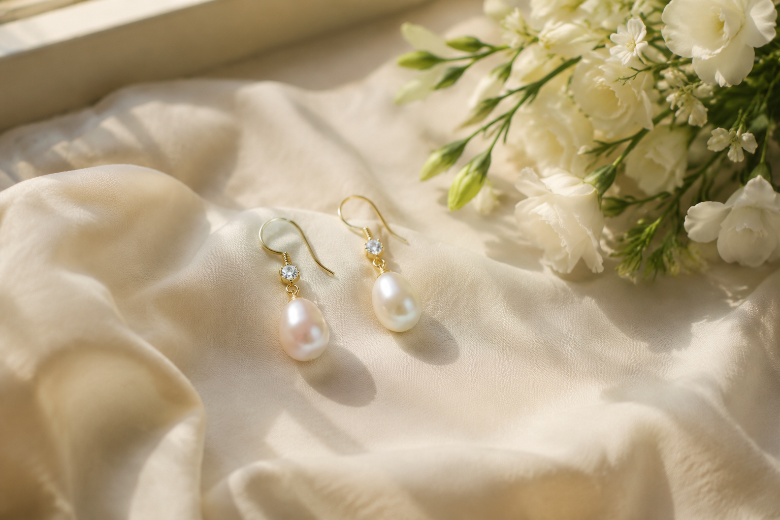 Krenza Freshwater Pearl Drop Earrings - Image 3