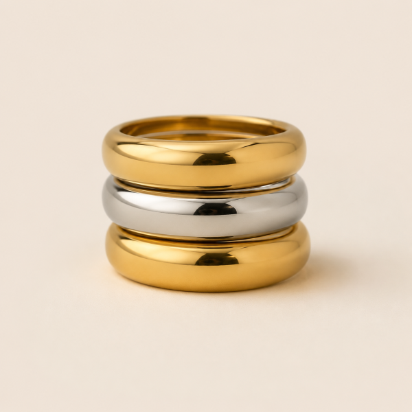 Krenza Stackable Dome Ring Trio