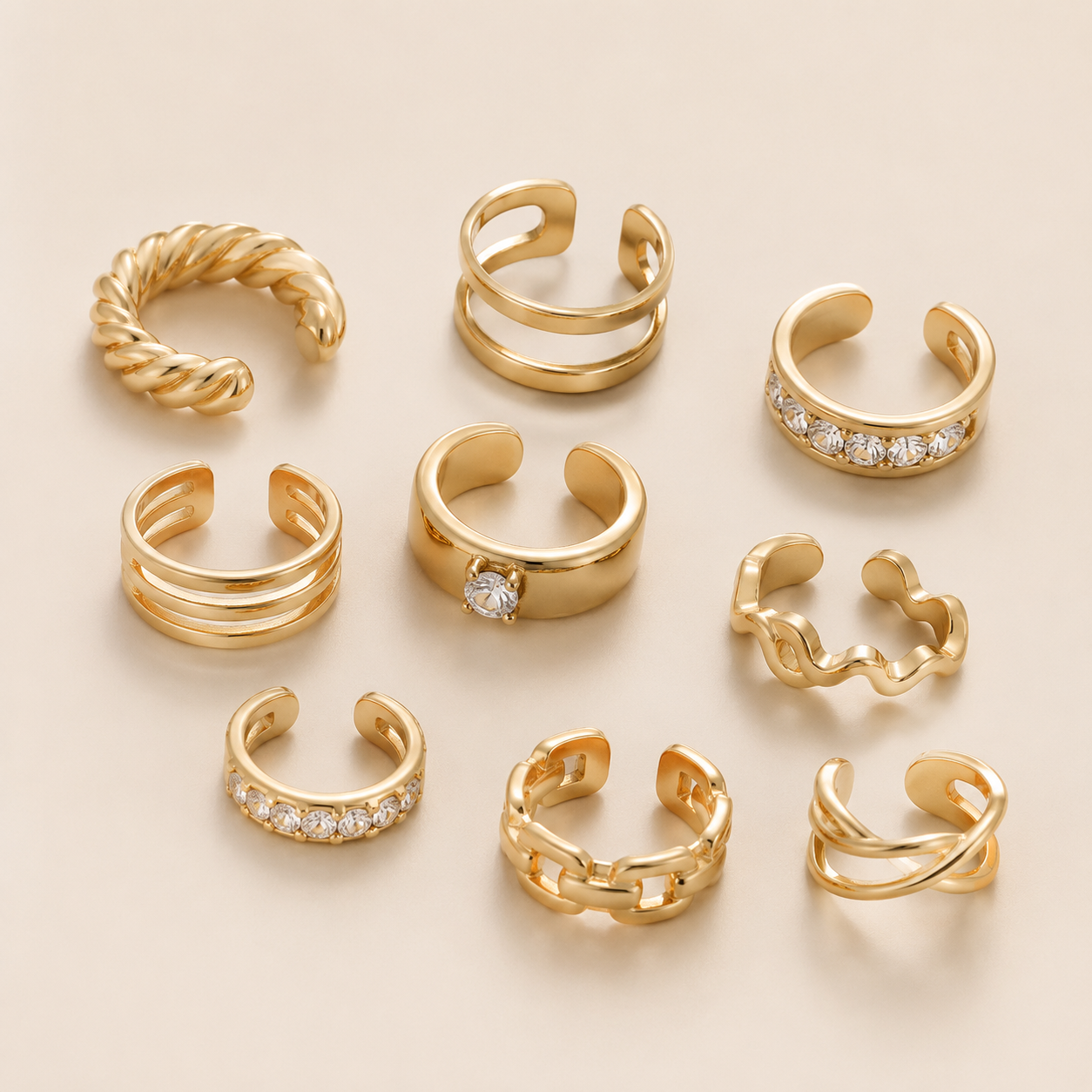 Krenza Crystal Ear Cuff Set
