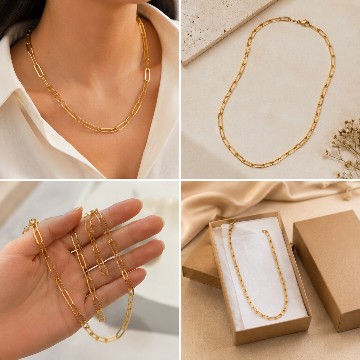 Krenza Chunky Paperclip Chain Necklace - Image 4