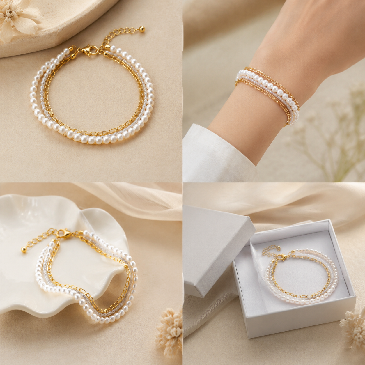 Krenza Layered Pearl Bracelet - Image 4