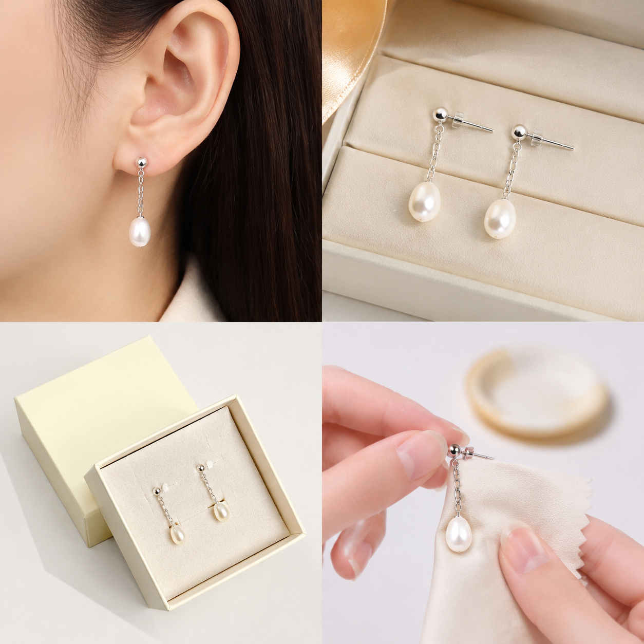 Krenza Freshwater Pearl Drop Earrings - Image 4