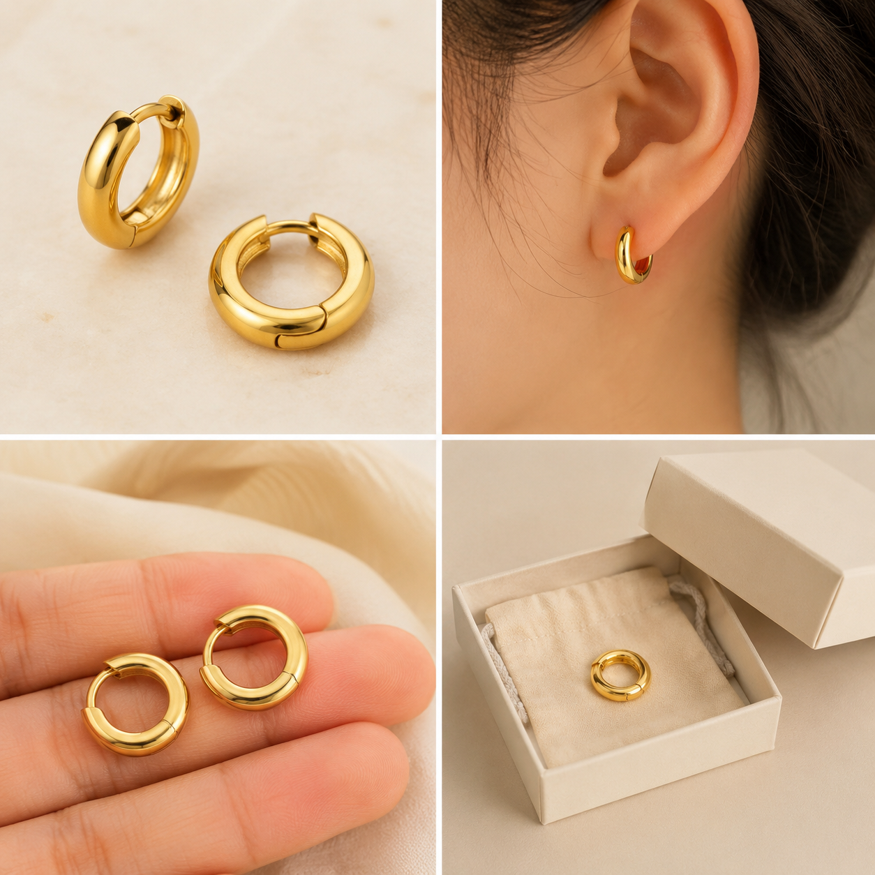 Krenza Everyday Huggie Hoop Earrings - Image 4